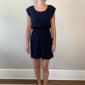 Blue elastic waist dress